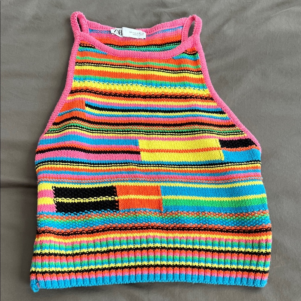 Zara Multicolor Knit Tank Top